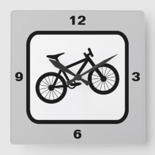 Tema för bike-bergsport fyrkantig klocka