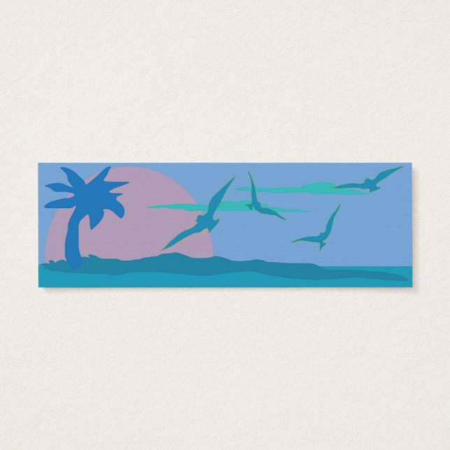 Tema för blåhavsparadistema Webbplatshölje Litet Visitkort (Baksidan)