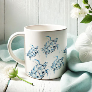 Tema för blåhavssköldpadda kaffemugg