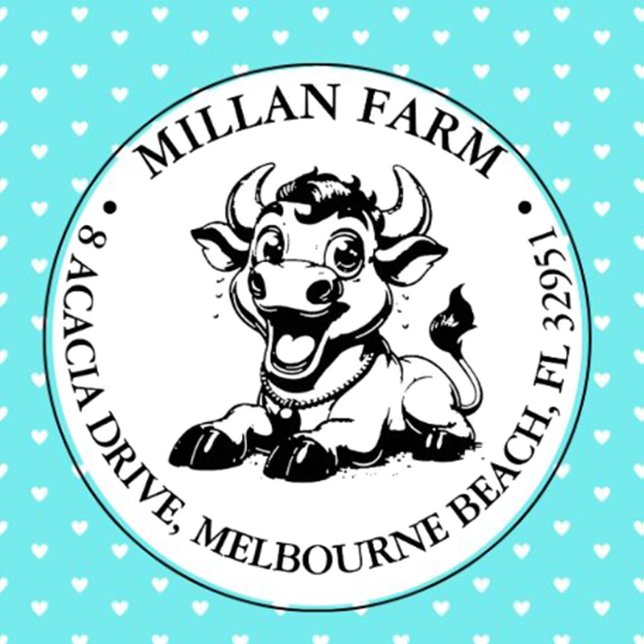 Tema för Cute Cow Självfärgande Stämpel (Add a touch of joy to every project with our Cute Cow theme Self-inking Stamp)