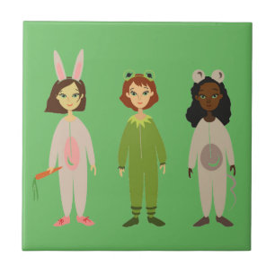 Tema för Cute Flickor pajama-vänner Kakelplatta