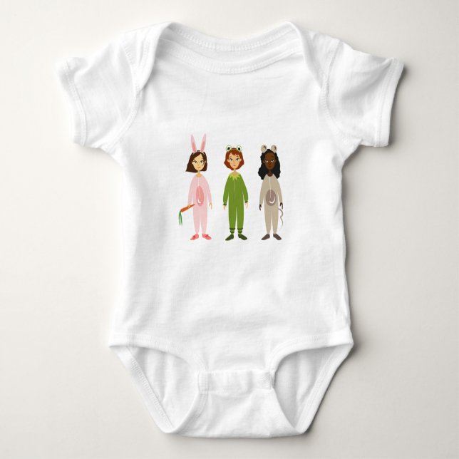 Tema för Cute Flickor pajama-vänner T-shirt (Framsida)