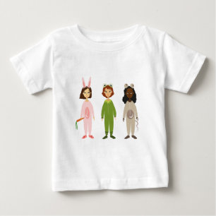 Tema för Cute Flickor pajama-vänner T-shirt