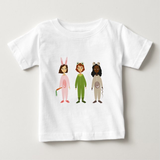 Tema för Cute Flickor pajama-vänner T-shirt (Framsida)