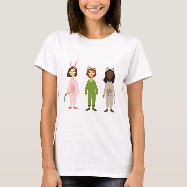Tema för Cute Flickor pajama-vänner Tee (Framsida)