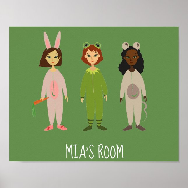 Tema för Cute Girl's room pajama party Poster (Framsidan)