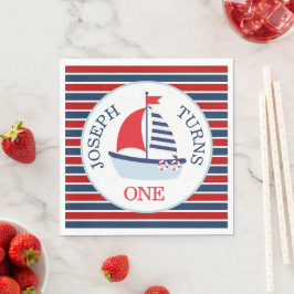 Tema för Cute Nautical Sailboat Pappersservett