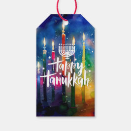 Tema för den judiska festivalen Hanukkah Presentetikett