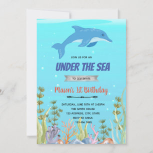 Tema för duschning av Cute Delphin-födelsedagskale Julkort