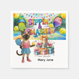 Tema för Födelsedagsfest med pickleball Pappersservett