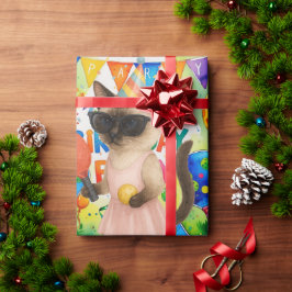 Tema för Födelsedagsfest med pickleball Presentpapper