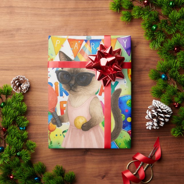 Tema för Födelsedagsfest med pickleball Presentpapper (Julgåva)