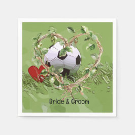 Tema för fotboll bröllop pappersservett