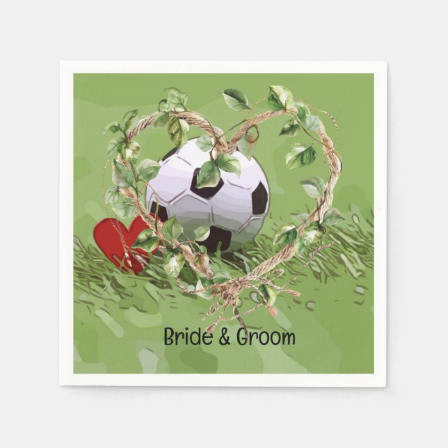 Tema för fotboll bröllop pappersservett (Framsidan)