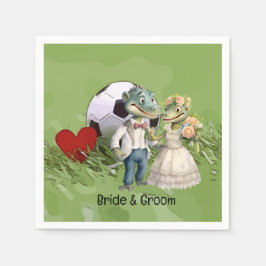 Tema för fotboll bröllop pappersservett