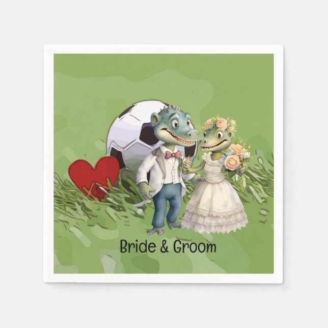 Tema för fotboll bröllop pappersservett (Framsidan)