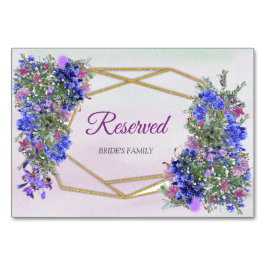 Tema för geometriska Guld- och lavenderblommor Bordsnummer