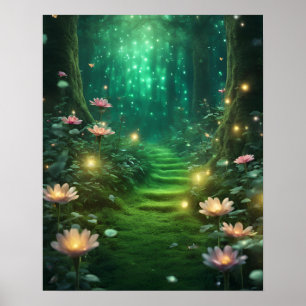 Tema för GRÖNTEN Förändrad skog Magic Poster