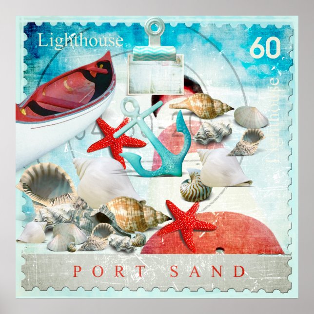 Tema för havsbottnen runt havsbottnen kring havsbo poster (Framsidan)