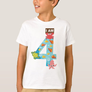 Tema för havsområden fjärde 4e födelsedagen t shirt