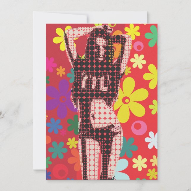 Tema för Hippy 60 s-repetition-party Inbjudningar (Framsida)