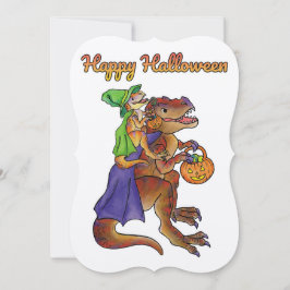 Tema för inbjudan till Halloween fest Dinosaur