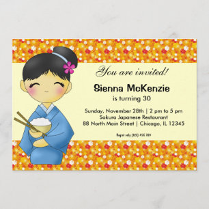 Tema för japansk födelsedag inbjudningar