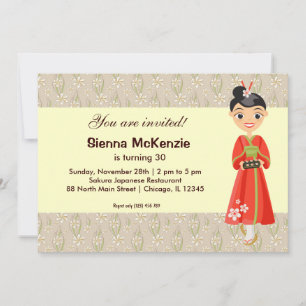 Tema för japansk födelsedag inbjudningar