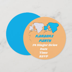 Tema för Karaoke-post singel retro party Inbjudningar