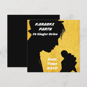 Tema för Karaoke singel retro party Inbjudningar