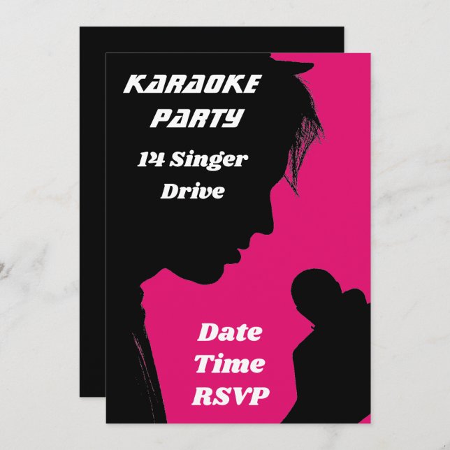 Tema för Karaoke Sjunkande party Inbjudningar (Fram/baksida)