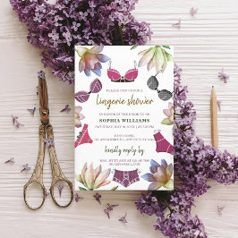Tema för Lingerie-Möhippans Blommigt Inbjudningar
