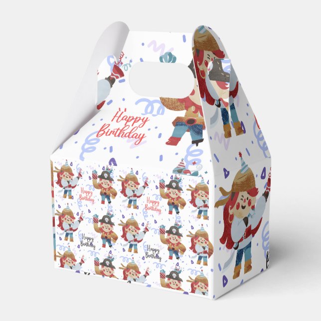 Tema för ljusblå och röd pirat presentaskar (Framsidan Sidan)