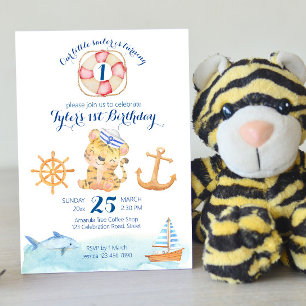 Tema för marin segelflygning: pastellvattenfärg i inbjudningar