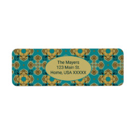 Tema för marockansk panel returadress etikett