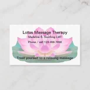 Tema för massage för lotusblommablommadesign visitkort