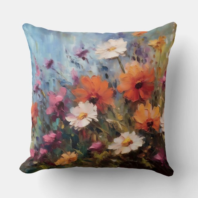 Tema för modern blommigt för elegant kudde (Framsida)
