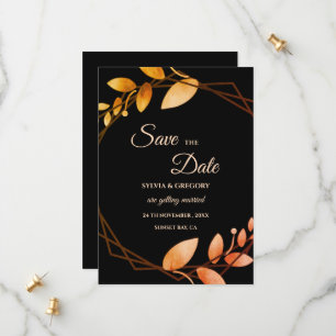 Tema för Modern Boho Autumn romantik mörk Spara Datumet