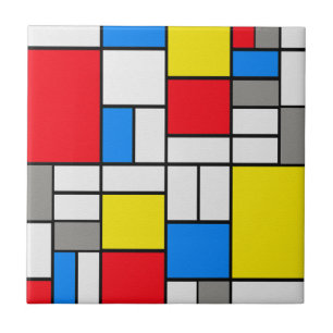 Tema för Mondrian konstvariant Kakelplatta