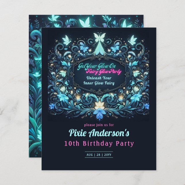 Tema för Party-blommor - Fairytale efter Mörk (Fram/baksida)