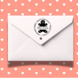 Tema för Pepparkaksgubbe under jul Självfärgande Stämpel