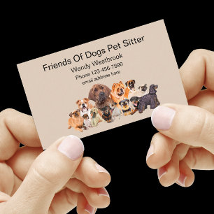 Tema för Pet Sitter Affärskort Hundar Visitkort