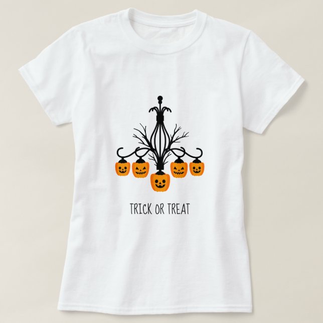Tema för Pumpkin chandelier Halloween T Shirt (Design framsida)