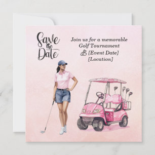 Tema för Rosa av Golf Woman-turnering Inbjudningar