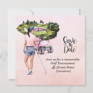 Tema för Rosa av Golf Woman-turnering Inbjudningar