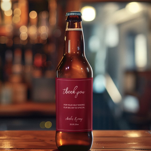 Tema för royal Red och Blue Bröllop Ölflaska Etikett (Let even your drinks speaks more about your wedding theme)