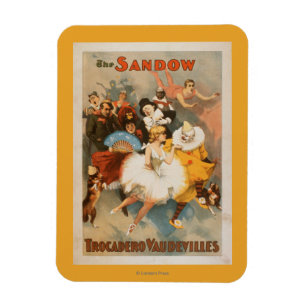 Tema för Sandow Trocadero Vaudevilleskarneval Magnet