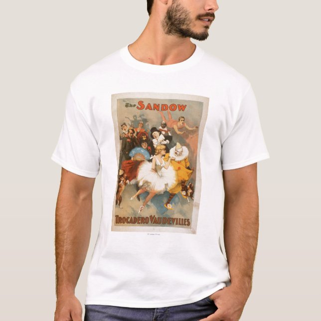 Tema för Sandow Trocadero Vaudevilleskarneval Tee Shirt (Framsida)