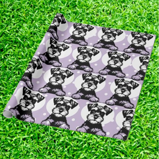 Tema för sökning efter Lila Personlig av terminale Presentpapper (Wrap gifts with love using our Peeking Terrier Purple Personalized Theme Wrapping Paper.  )
