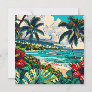 Tema för söt Hawaiian Island Aloha Anteckningskort
